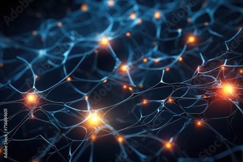 Neural Network Synapse Illustration photo