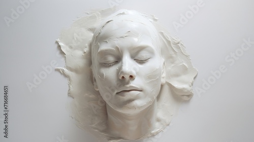 statue of a person,girl face statue,girl mask,marble girl