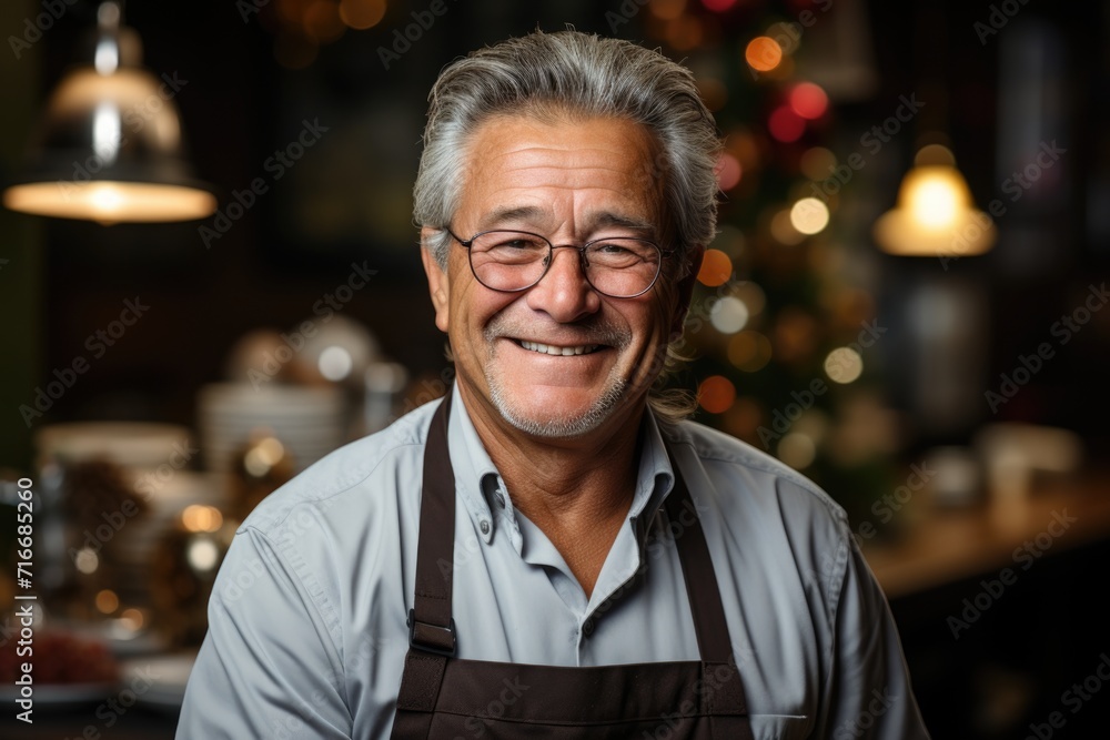 Smiling Chef in Restaurant Kitchen Smiling Chef in Restaurant Kitchen