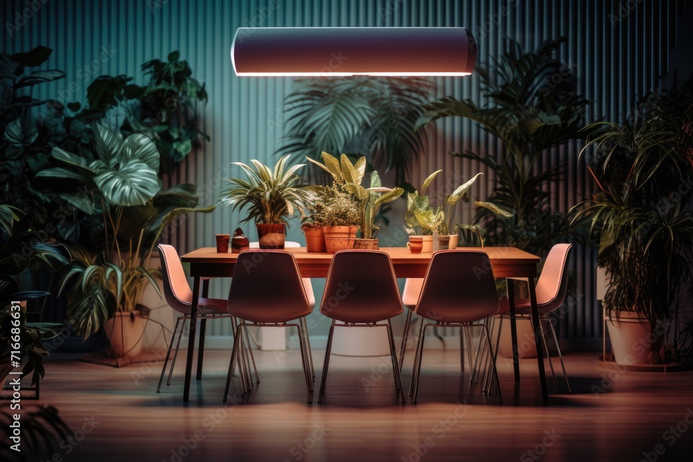 Fototapeta premium Urban Jungle Dining Area
