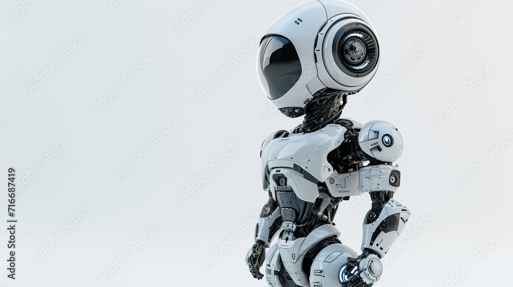 Futuristic White Humanoid Robot with Sleek Design background wallpaper Futuristic White Humanoid Robot with Sleek Design background wallpaper