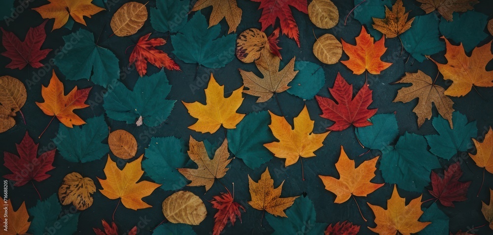 a bunch of leaves that are laying on the ground with the colors of the leaves on the ground are orange, red, yellow, green, and brown, and black. a bunch of leaves that are laying on the ground with the colors of the leaves on the ground are orange, red, yellow, green, and brown, and black.