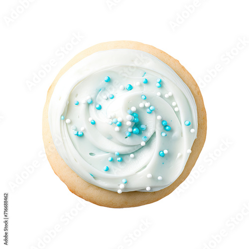 A Sugar Cookie with Blue Fr...