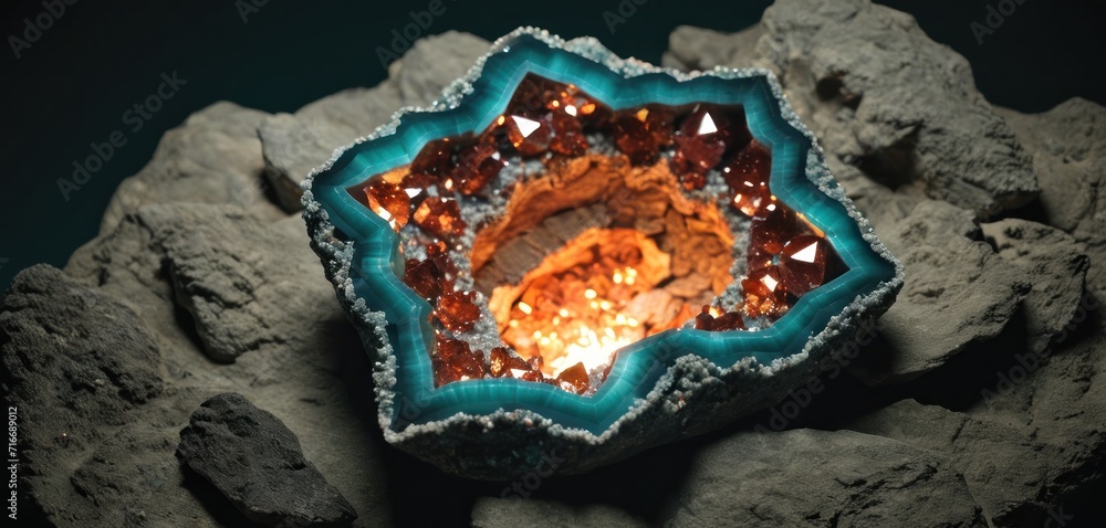  a candle sitting on top of a rock on top of a pile of rocks with a candle inside of it on top of a rock in the middle of the middle of the picture.