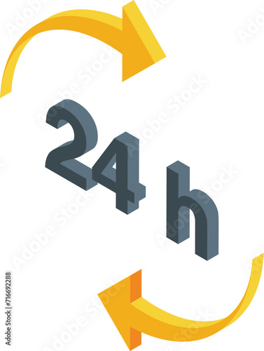 Store time work icon isometric vector. Unlocked day. Suspend center