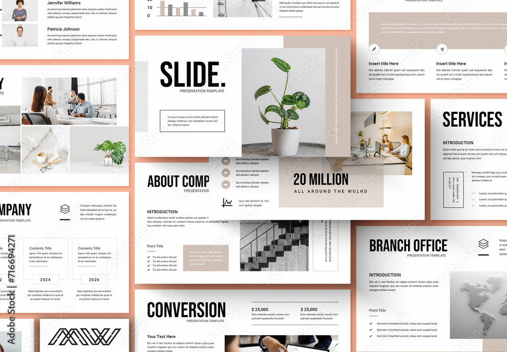 Clean Business Presentation Layout Stock Template | Adobe Stock