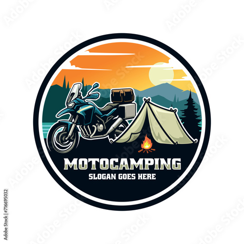 Adventure Motor Camping Logo Vector