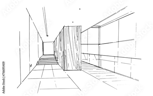 Drawing exterior and interior architectural lines. , Graphic assembly in architecture and interior design work. ,Sketch ideas for interior or exterior designs.