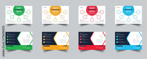 Modern Creative Corporate Post Card Template, Vector Template for Opening Invitation Editable, Professional Business Postcard Design, Event Card Design, Invitation Design, Direct Mail EDDM Template