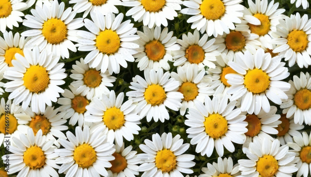 a close up of a bunch of white and yellow daisies with yellow centers and a green stem in the middle of the center of the center of the picture. a close up of a bunch of white and yellow daisies with yellow centers and a green stem in the middle of the center of the center of the picture.