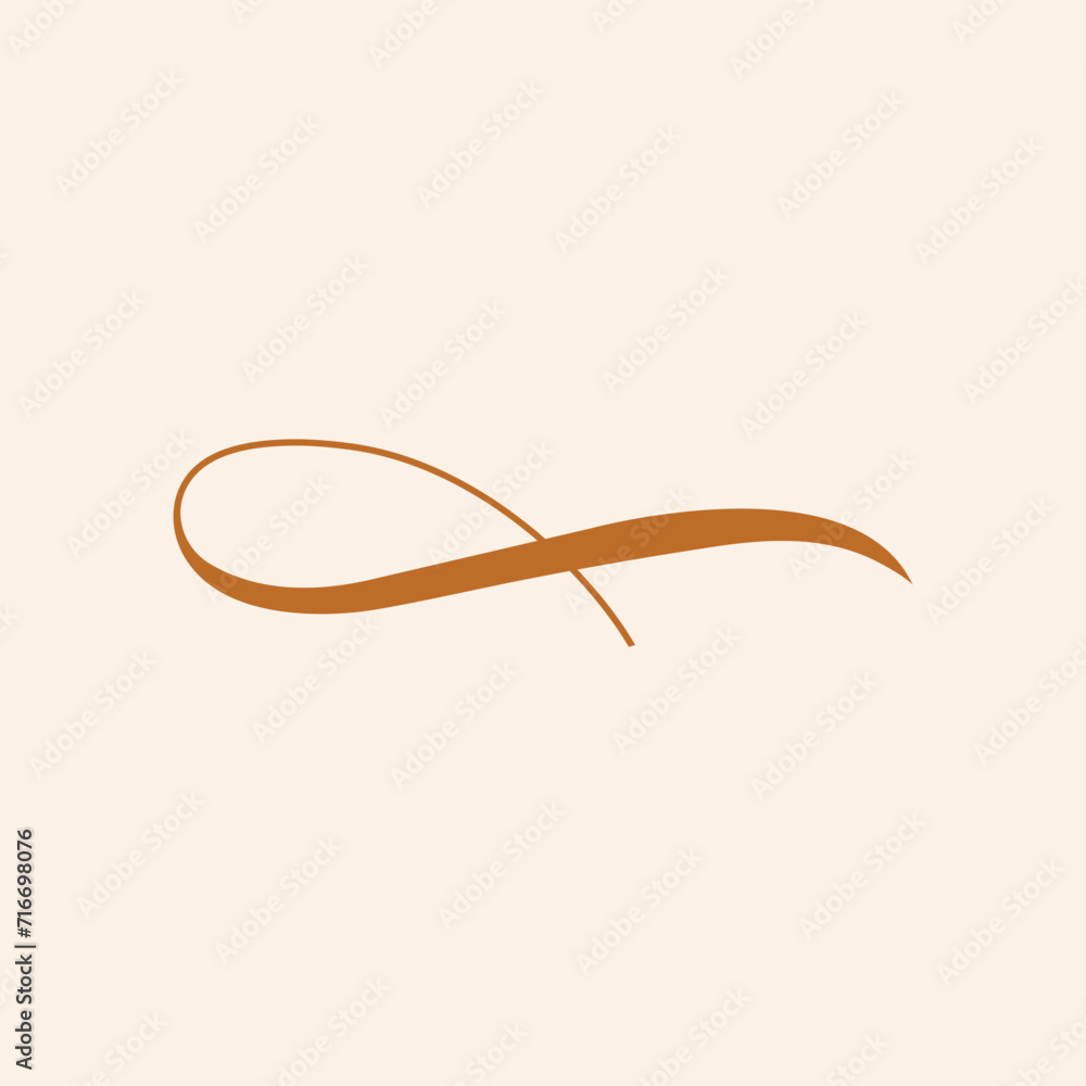 Swirl ornament stroke. Ornamental curls, swirls divider and filigree ornaments vector illustration