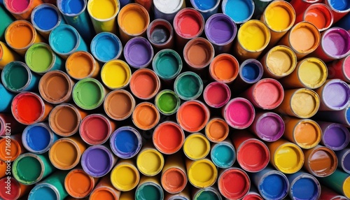  many different colors of paint are stacked on top of each other in a large number of different colors of paint on top of each other in a large number of them.