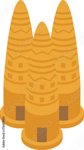 Qatar buildings icon isometric vector. State pride. City building