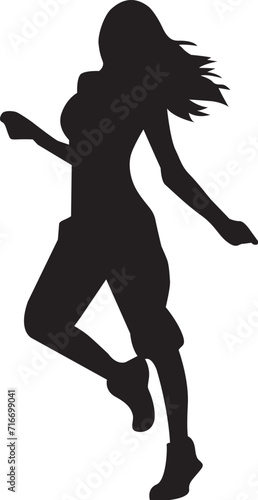  female dancer silhouettes. street dancers with various different styles, poses, movements. vector illustration.