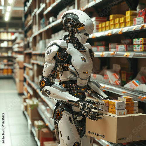Robots pack things and help with logistics. © Lalita