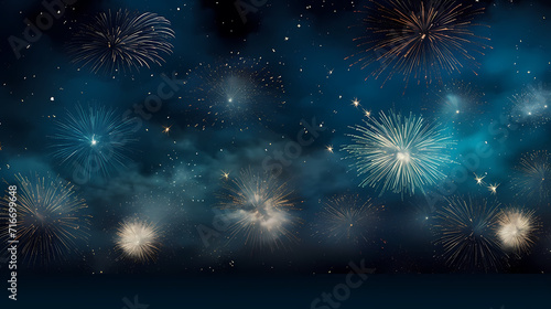 Beautiful fireworks background at night for holiday decoration