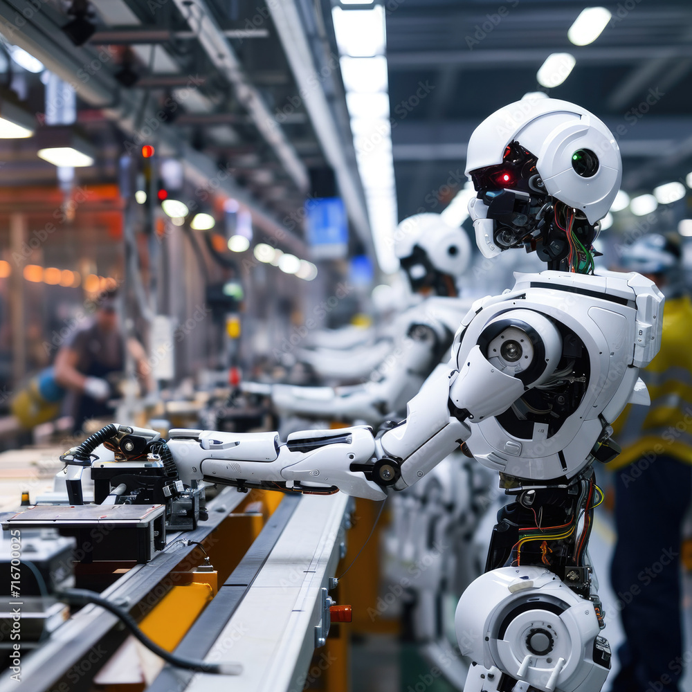 Fototapeta premium Robots in manufacturing and industry