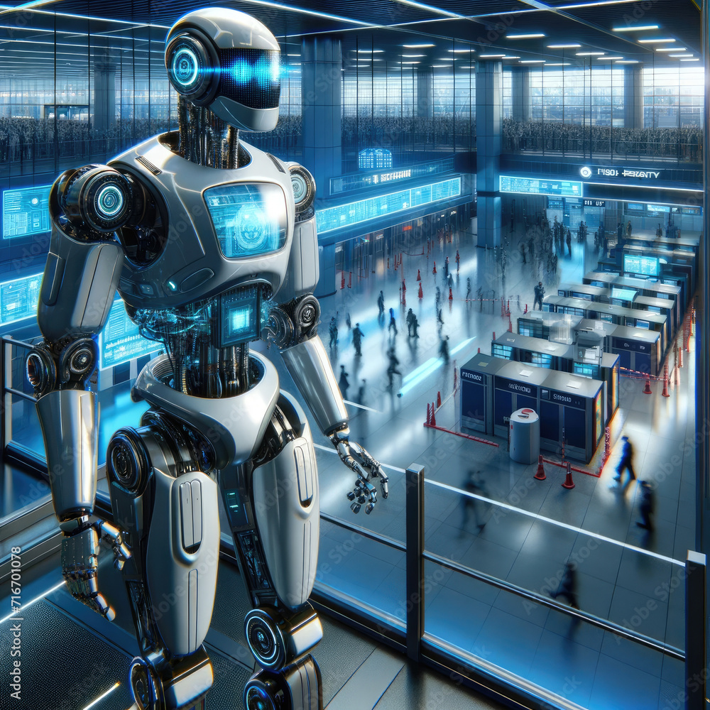 Fototapeta premium Security and surveillance robots