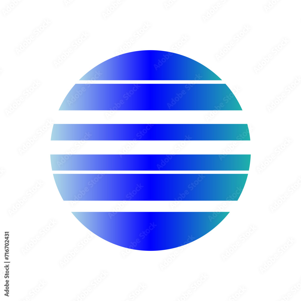 An abstract cut out transparent retro neon circle design element.