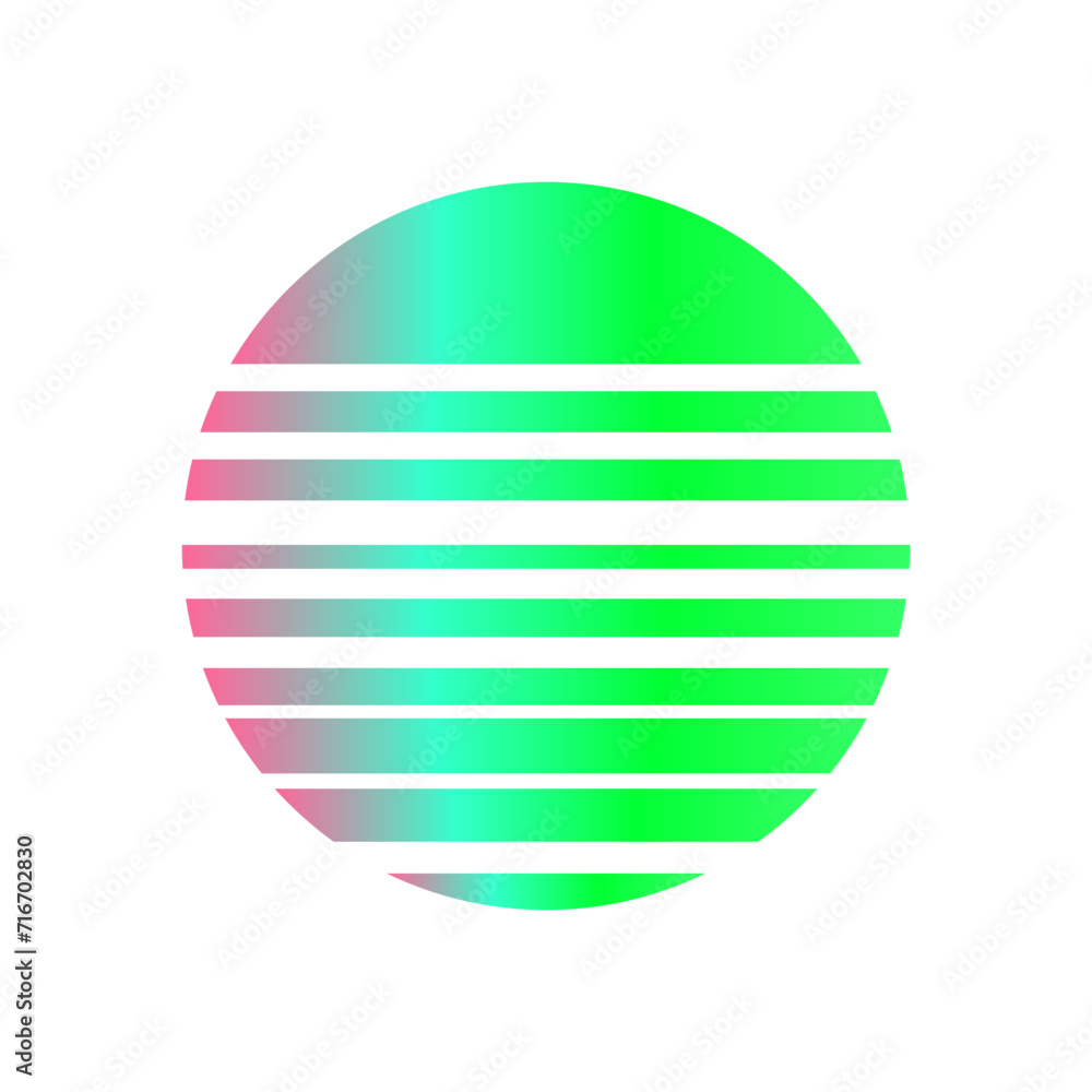 An abstract cut out transparent retro neon circle design element. An abstract cut out transparent retro neon circle design element.