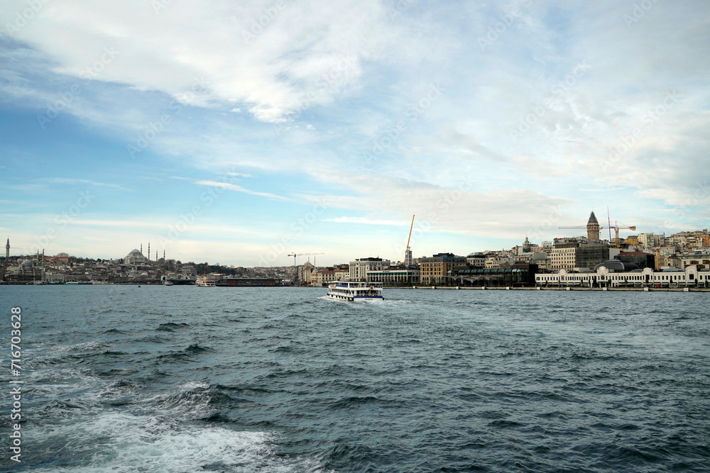 Galata Tower view from Istanbul Bosphorus cruise