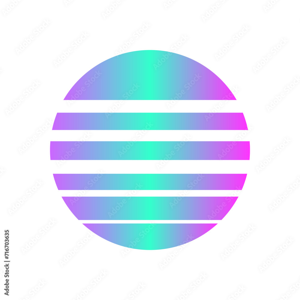 An abstract cut out transparent retro neon circle design element. An abstract cut out transparent retro neon circle design element.