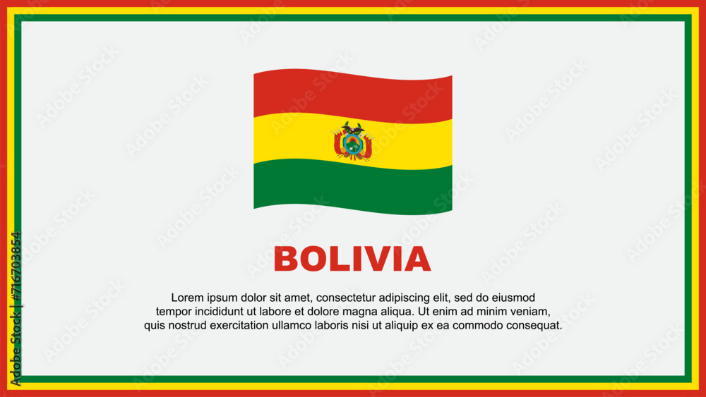 Bolivia Flag Abstract Background Design Template. Bolivia Independence Day Banner Social Media Vector Illustration. Bolivia Banner Bolivia Flag Abstract Background Design Template. Bolivia Independence Day Banner Social Media Vector Illustration. Bolivia Banner