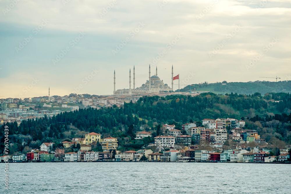 Camlıca Mosque view from Istanbul Bosphorus cruise
