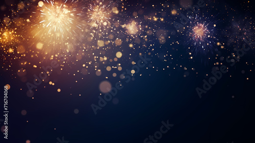 Beautiful fireworks background at night for holiday decoration