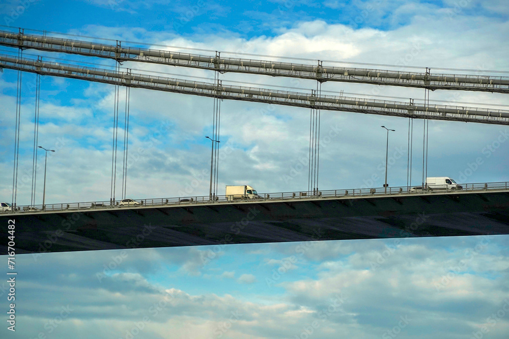 Fatih Sultan Mehmet bridge view from Istanbul Bosphorus cruise Fatih Sultan Mehmet bridge view from Istanbul Bosphorus cruise