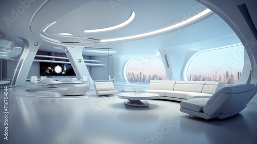 Futuristic Elegance: Empty Interior Design for Modern Living Spaces