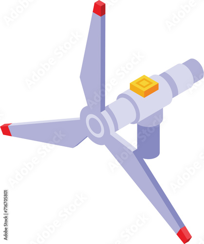 Seabed tidal energy icon isometric vector. Electric sea. Plant nature eco photo