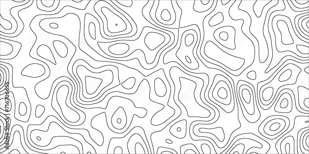 Topographic map background with geographic line map with elevation assignments.Modern design with White topographic wavy pattern design. Paper Texture Imitation of a Geographical map shades .