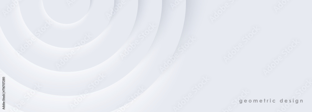 White abstract geometric vector design with circles. Abstract background, wallpaper, cover design.
