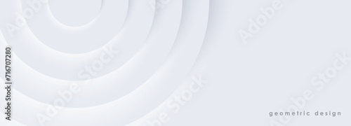 White abstract geometric vector design with circles. Abstract background, wallpaper, cover design.