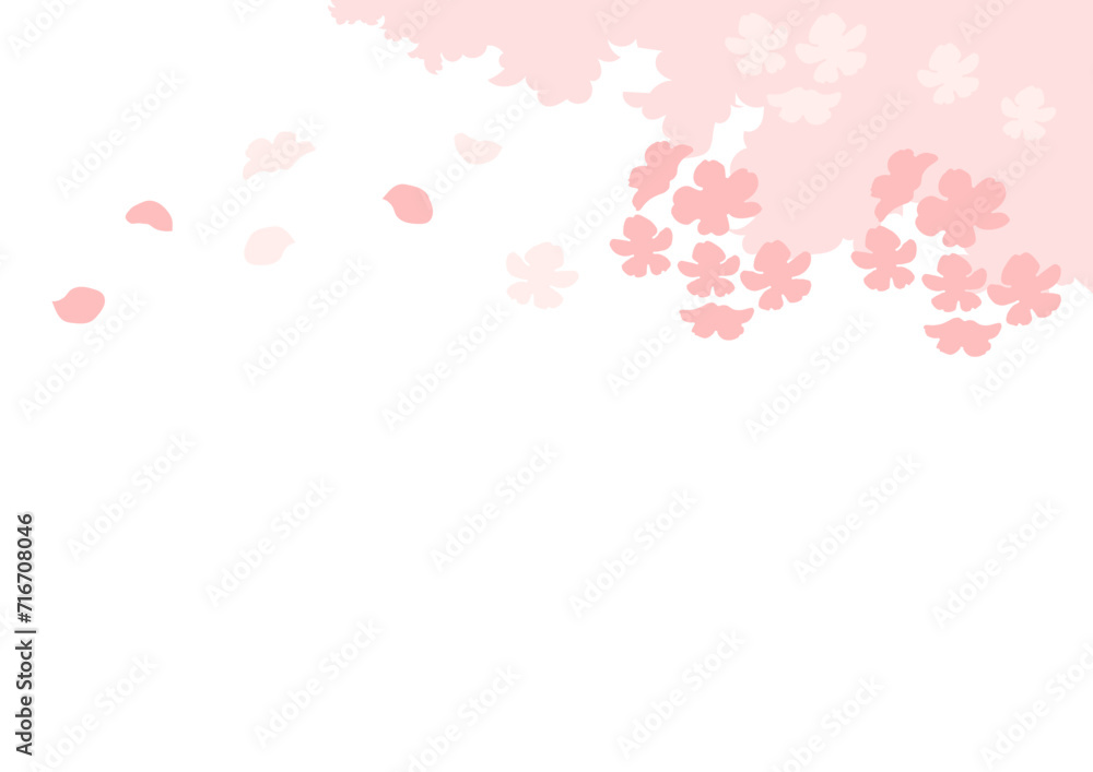 右上角から咲く桜のフレーム