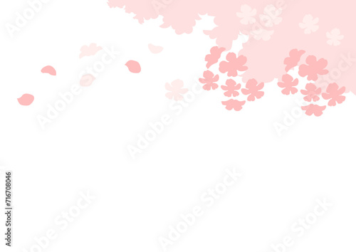 右上角から咲く桜のフレーム