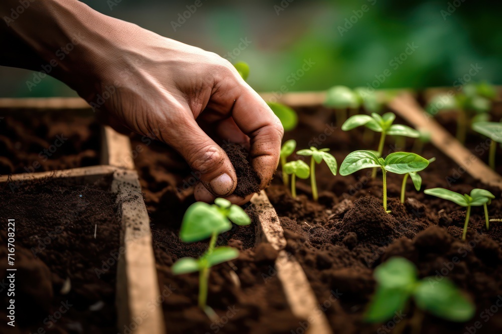 person planting a seedling person planting a seedling