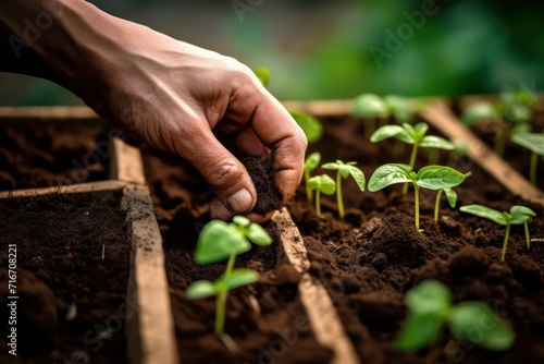 person planting a seedling