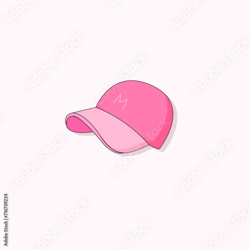 Hot pink fashion cap, Girl clothing, Cartoon women hat.