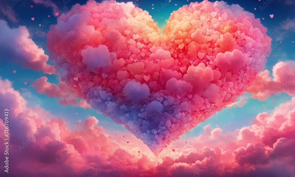 heart shaped cloud st valentine day