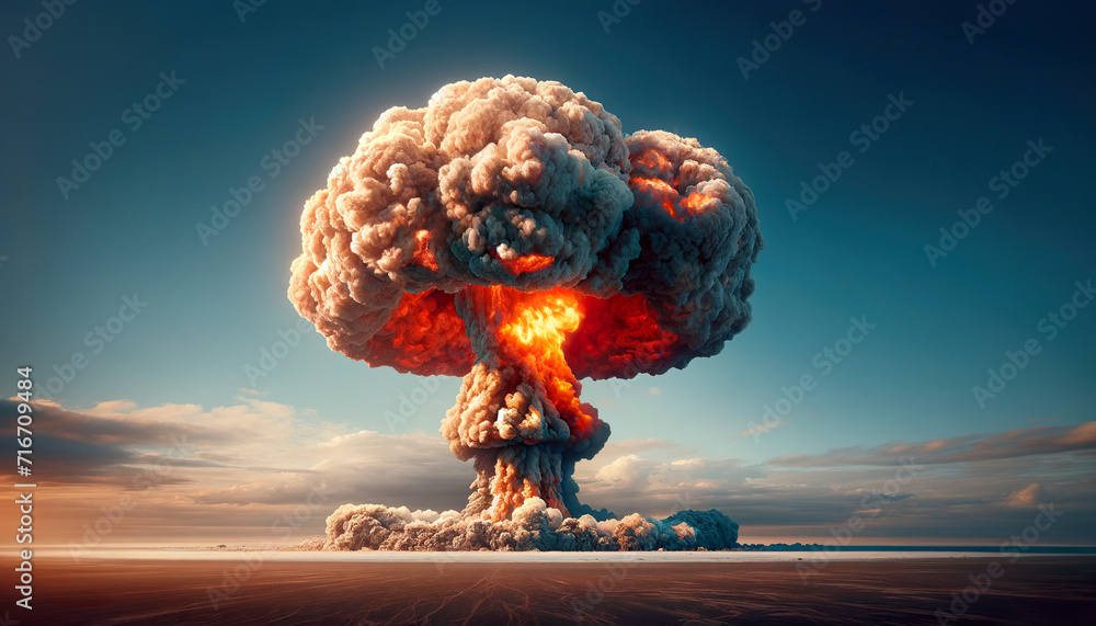 Atomic bomb mushroom cloud. Atomic bombs are a kind of nuclear bomb