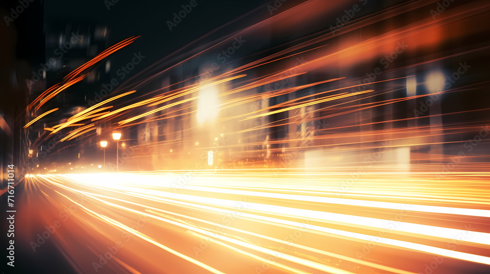 Fototapeta premium Glowing road speed lines, neon speed abstract background