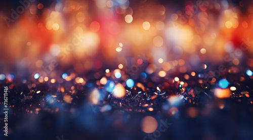 Twinkling Festive Night: A Glittering Bokeh of Shiny Celebration on an Abstract Christmas Party Background