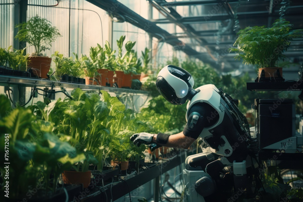 robot working in plant lab