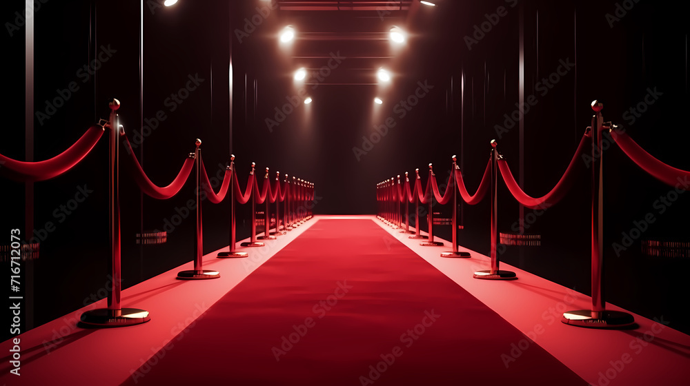 Luxurious and elegant red carpet staircase, holiday awards ceremony event Luxurious and elegant red carpet staircase, holiday awards ceremony event
