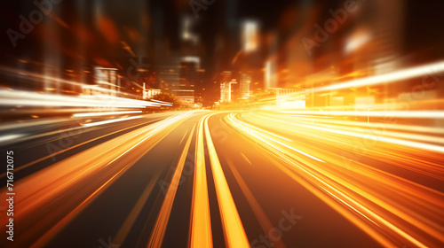 Glowing road speed lines, neon speed abstract background
