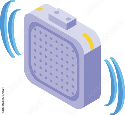 Track data signal icon isometric vector. Urban center. Portable service photo