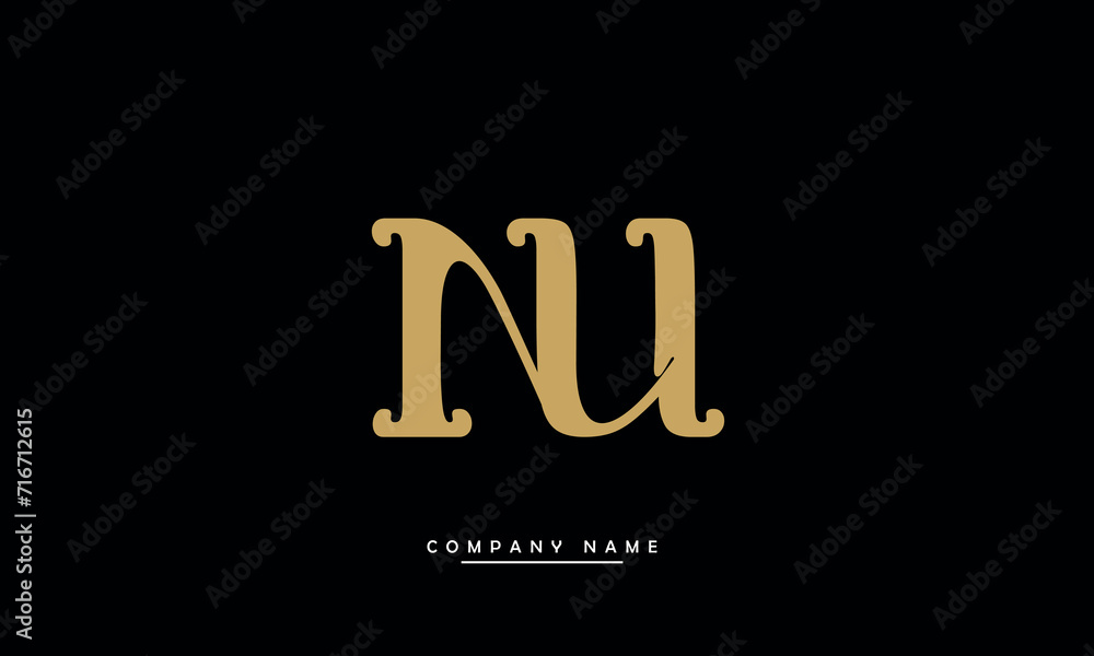 NU, UN, N, U Alphabets Letters Logo Monogram NU, UN, N, U Alphabets Letters Logo Monogram