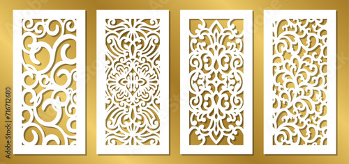 Set vector arches, eps,arch design for laser, plasma and cnc cutting. Oriental arabic patterns.Interior partition panels